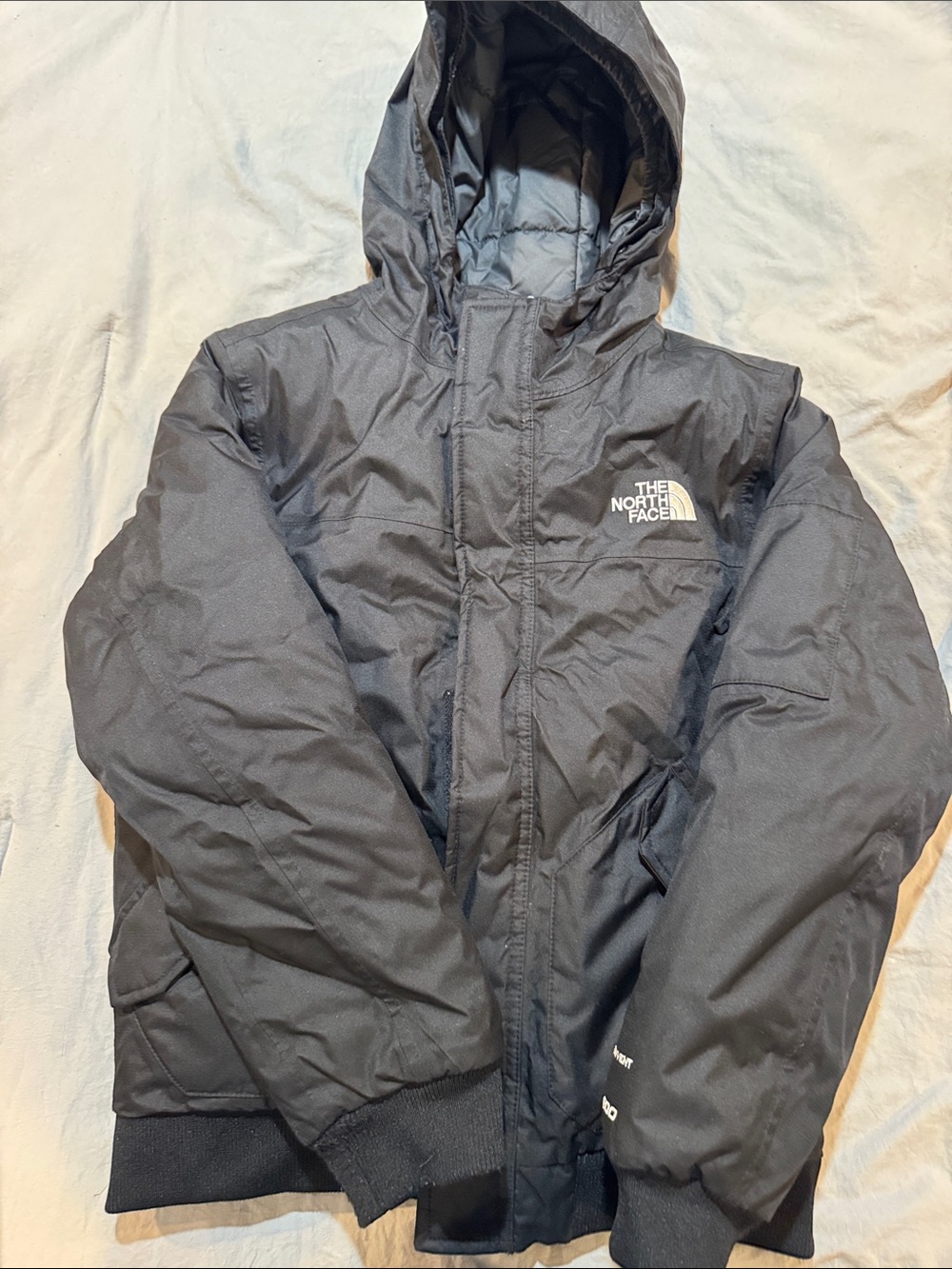 The North Face Black Hooded Puffer Jacket boys size L